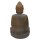 Sitting Buddha figure "Meditation", 100 cm, hand carved from natural stone (basanite), brown-black patinated, garden deco, frost-proof