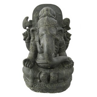 Sitzender Ganesha "Javanis", H 77 cm, schwarz antik