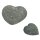 Stone hearts, set of 2, Ø 10 and 15 cm, hand carved from green lave stone, natural stone, garden deco, grave decoration, frost-resistant