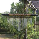 Großes original Bali-Bambus / Metall Windspiel, 60 cm, Klangspiel und Deko für Garten, Terrasse oder Balkon