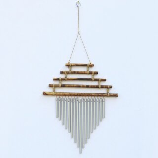 Original Bali bamboo / metal wind chime, 30 cm, decoration and chime for the garden, terrace or balcony