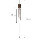 Original large Bali bamboo / metal wind chime, 50/135 cm, decoration and chime for the garden, terrace or balcony