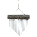 Original Bali bamboo / metal wind chime, 25 cm, decoration and chime for the garden, terrace or balcony