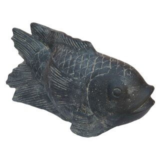 Koi-Fisch Steinstatue – Frostsicher, Grau, 12 Cm Hoch, 4 Kg, Für Garten, Teich & Außenbereich