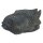 Fish on a base, 45 cm, stone figure, garden decoration, antique black, frost-proof