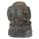 Schnäppchen! Ganesha-Statue, sitzend, 60 cm, Steinfigur, Steinmetzarbeit, Garten-Deko, frostfest