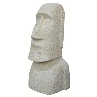 Moai-Statue, Osterinsel-Kopf, 30 - 150 cm, Steinfigur, Garten-Deko, antik weiß, frostfest