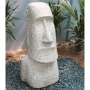 Moai-Statue, Osterinsel-Kopf, 30 - 150 cm, Steinfigur, Garten-Deko, antik weiß, frostfest
