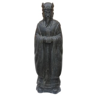 Japanese Samurai warrior Shogun, 160 cm, stone statue, garden decoration, black antique frost-proof