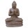 Sitzende Buddha-Statue "Flores", 100 cm, Steinfigur, glasfaserverstärkter Beton (GRC), braun antik, Garten-Deko, frostfest
