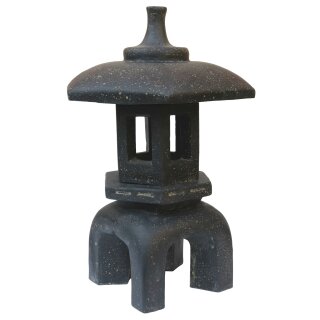 Japanese stone lantern "Yukimi", 70 cm, cast stone, back antique, garden deco, frost-proof