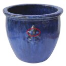 B-grade! Planter flowerpot Lily Ø 34cm in royal blue glazed frostproof