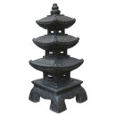 XL Japanische Steinlaterne Pagode "Goju", 120 cm, Steinguss, schwarz antik, Garten-Deko, frostfest