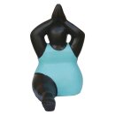 Chubby lady in the splits with turquoise swimsuit, 90 cm, stone figure, GRC material, pool and garden decoration, frost-proof