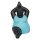 Chubby lady in the splits with turquoise swimsuit, 90 cm, stone figure, GRC material, pool and garden decoration, frost-proof