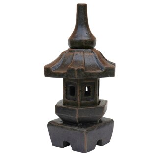 Japanese stone lantern "Kasuga", 40 cm, cast stone, back-brown antique, garden deco, frost-proof