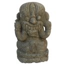 B-grade! Ganesha statue, sitting, 100 cm, stone figure, hand carved from lava stone, garden-deco, frost-proof
