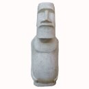 Moai-Head, Easter Island Statue with body, 100 cm, stone figure, garden deco, white antique, frost-proof