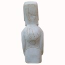 Moai-Head, Easter Island Statue with body, 100 cm, stone figure, garden deco, white antique, frost-proof