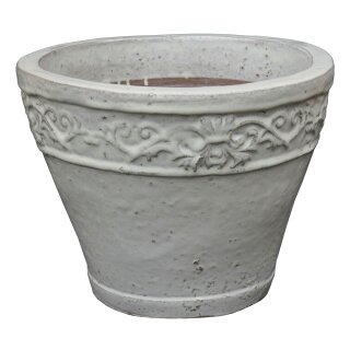 B-grade! Planter flowerpot Lunel Ø 34 H 26cm in grey-white glazed frostproof