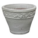 B-grade! Planter flowerpot Lunel Ø 34 H 26cm in grey-white glazed frostproof