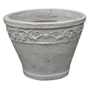 B-grade! Planter flowerpot Lunel Ø 34 H 26cm in grey-white glazed frostproof