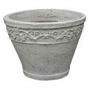 B-Ware! Pflanztopf Blumentopf Pflanzkübel Lunel Ø 41 H 31 cm grauweiß glasiert frostfest