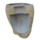 B-Ware! Naturstein-Standwaschbecken, Säulenwaschbecken, H 87 cm, mit Hahnloch, Handarbeit aus Flussstein