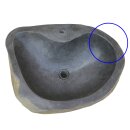 B-Ware! Naturstein-Standwaschbecken, Säulenwaschbecken, H 87 cm, mit Hahnloch, Handarbeit aus Flussstein