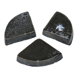 B-Ware! 3 glasierte Kübelfüße, Untersetzer für Pflanzgefäße, L 7 cm, grau, frostfest
