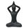 B-Ware! Yoga Lady, Shukasana, 40 cm, Steinfigur, Garten-Deko, schwarz antik, frostfest