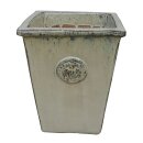 Set of 2 planter flowerpot Provence L/W 42cm, sand color glazed, hand-crafted in Vietnam, frost-proof
