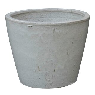 B-Ware! XL Pflanzgefäß Blumentopf Pflanzkübel Jasmine Ø 47 H 38 cm grauweiß glasiert frostfest