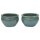 B-grade! Set of 2 planter flowerpot planting bowl Azalea Ø 25 H 16cm in jade color glazed frostproof