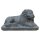 XL Stone-Lion on base, 110 cm, stone statue, cast stone, garden-deco, black antique, frost-proof