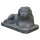 XL Stone-Lion on base, 110 cm, stone statue, cast stone, garden-deco, black antique, frost-proof