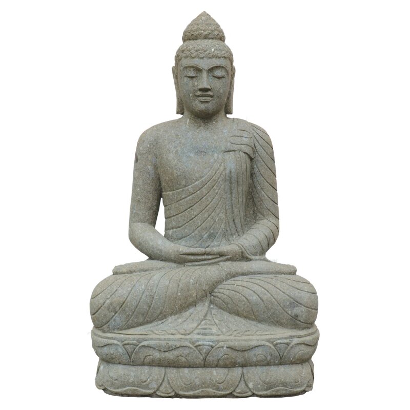 Sitzende 35 - Meditation 150 Buddha-Figur cm Garten-Deko Natur-Stein