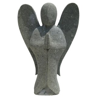 B-Ware, Engel, männlich, H 60 cm, Steinmetzarbeit aus Basanit