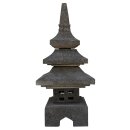 Japanese stone lantern, pagoda, 3-level, H 50 cm, hand carved from grey lava stone (andesite), garden deco, frost-proof