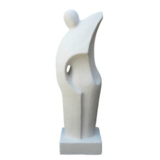 Abstrakte Statue "Tänzer", 145 cm, Steinfigur, in Betonoptik / Weiß, Garten-Deko-Figur, frostfest