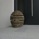 Stone lantern with slits, various sizes H 30 - 65 cm, hand carved from riverstone