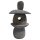 Japanische Steinlaterne, runde &Ouml;ffnung, H 55 cm, Steinmetzarbeit aus Flussstein