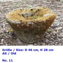 Old / antique stone trough / stone mortar "Lumpang" from Java, Ø about 40 cm, exclusive garden decoration, frost-proof