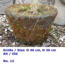 Old / antique stone trough / stone mortar "Lumpang" from Java, Ø about 40 cm, exclusive garden decoration, frost-proof