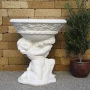 Mediterranean vase / planter with putti, decorated, right, &Oslash; 75cm H 78cm, white