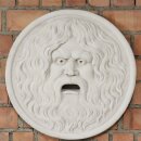 Mediterranes Relief "Mund der Wahrheit" Ø 68cm, weiß antik