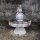 Mediterraner Stand- Spring- Garten-Brunnen / Fontäne "Jesolo" mit Putte auf Kugel, 153 cm, mit schöner Patina