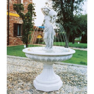 Mediterraner Springbrunnen "Varese", H 235 cm, weiß, frostfest, Garten-Brunnen made in Italy