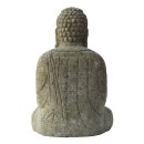 Sitting Buddha statue "Japan", 50 cm, hand carved from natural stone (basanite), garden deco, frost-proof