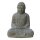 Sitzende Buddha-Statue "Japan", 100 cm, Steinmetzarbeit aus Naturstein (Basanit), Garten-Deko, frostfest